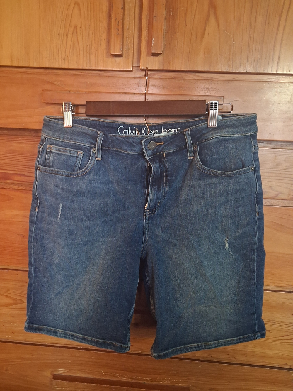 Calvin Klein Blue Denim Jean Shorts